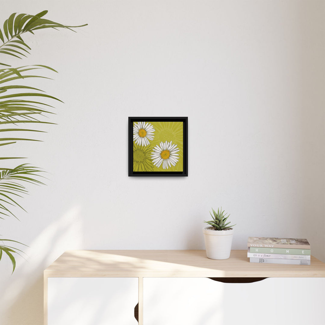 Daisy: April Birth Month Flower — Framed Canvas Print Wall Art