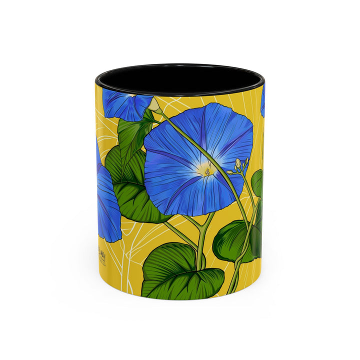 Blue Morning Glory Ceramic Coffee Mug — September Birth Month Flower