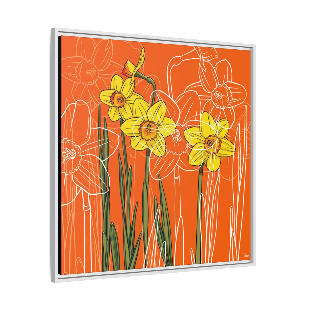 Daffodil: March Birth Month Flower — Framed Canvas Print Wall Art