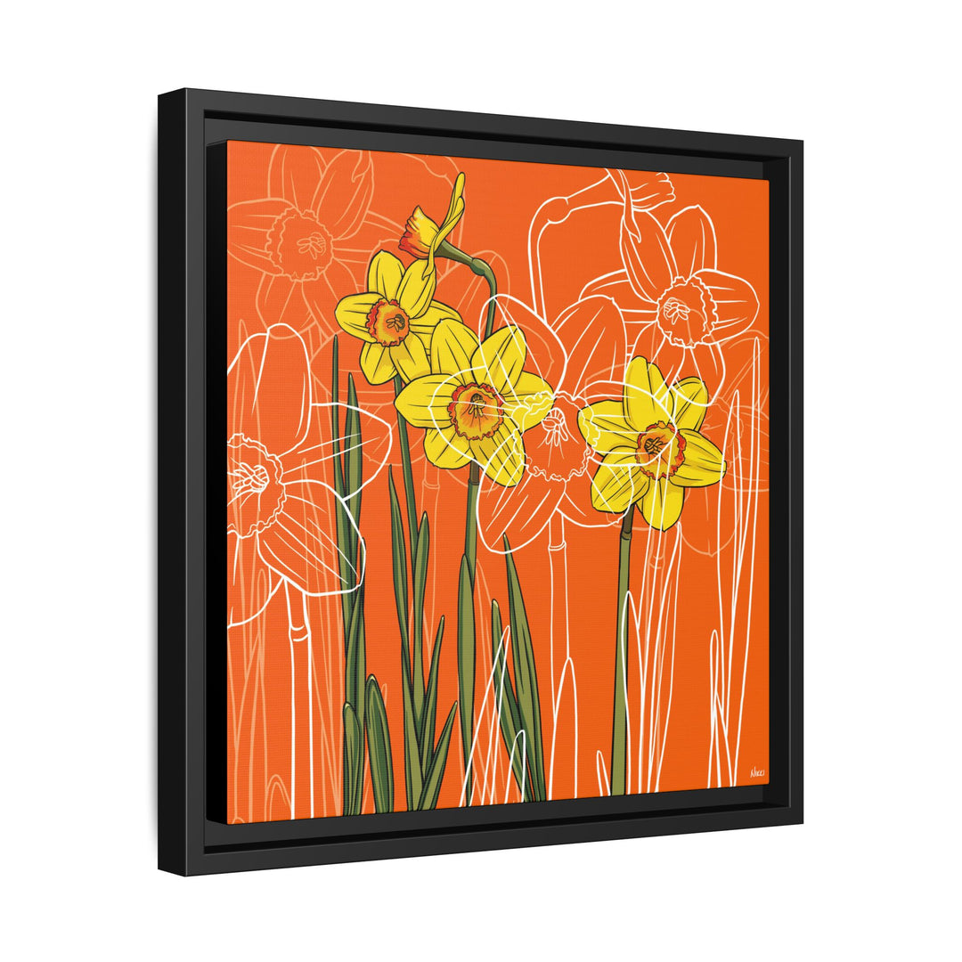 Daffodil: March Birth Month Flower — Framed Canvas Print Wall Art