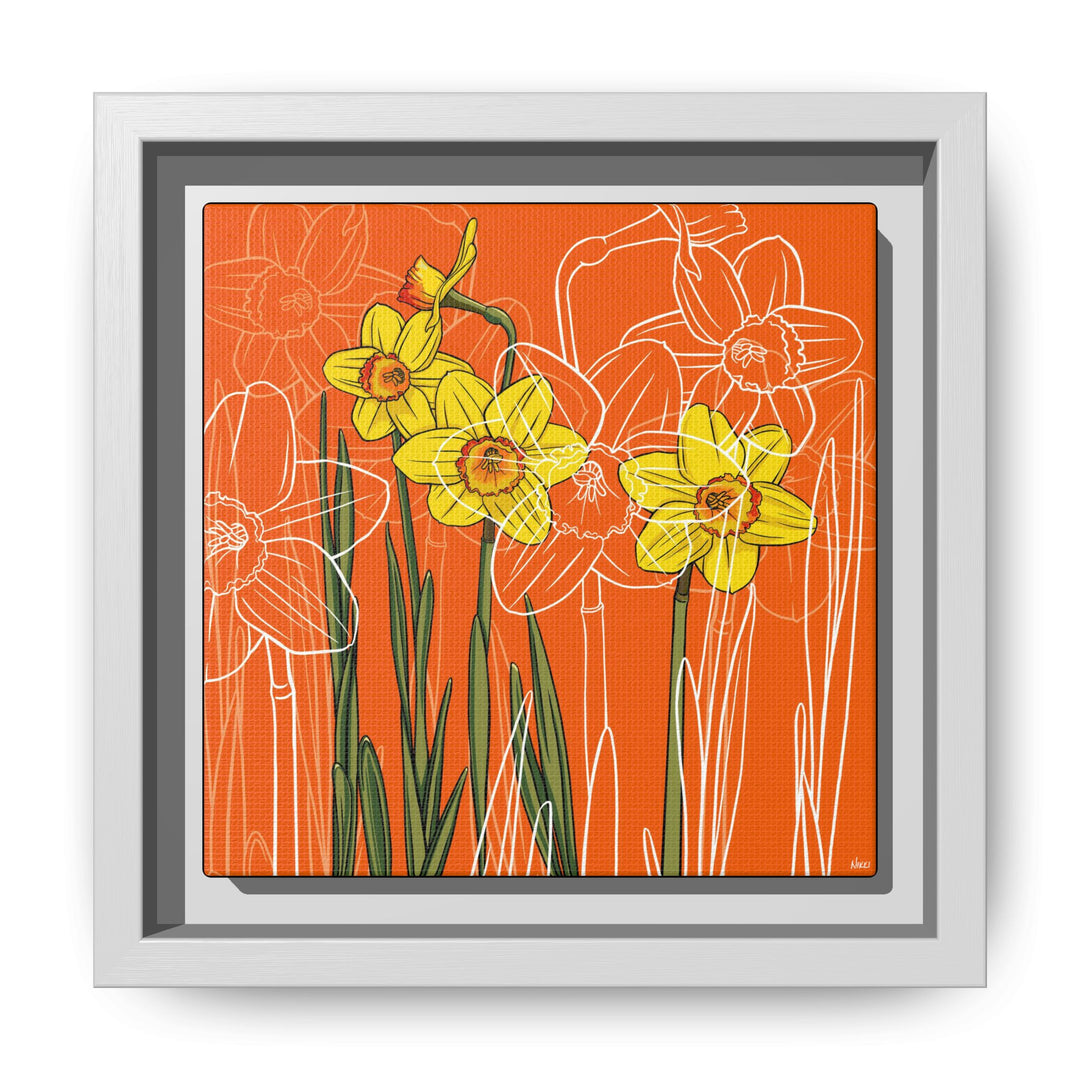 Daffodil: March Birth Month Flower — Framed Canvas Print Wall Art