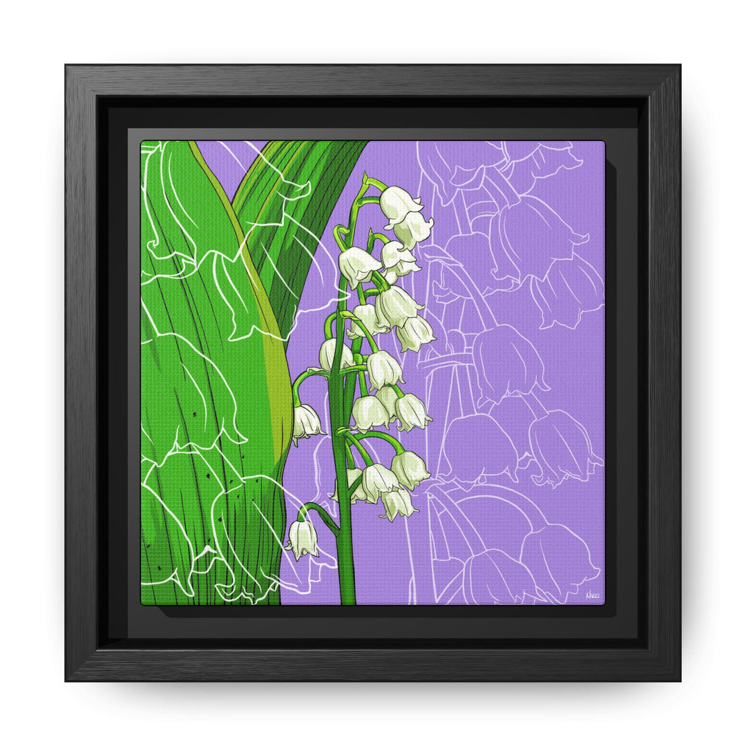 Lily of the Valley: May Birth Month Flower — Framed Canvas Print Wall Art