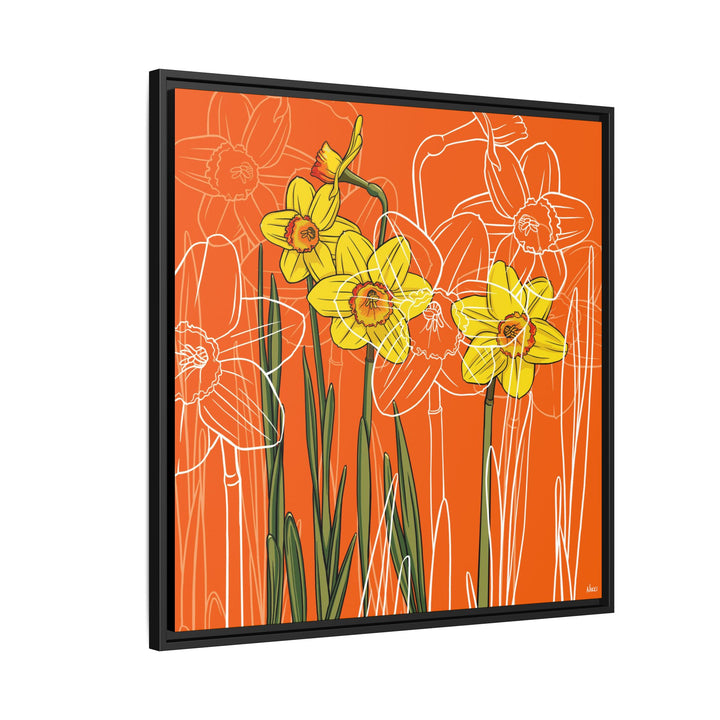 Daffodil: March Birth Month Flower — Framed Canvas Print Wall Art