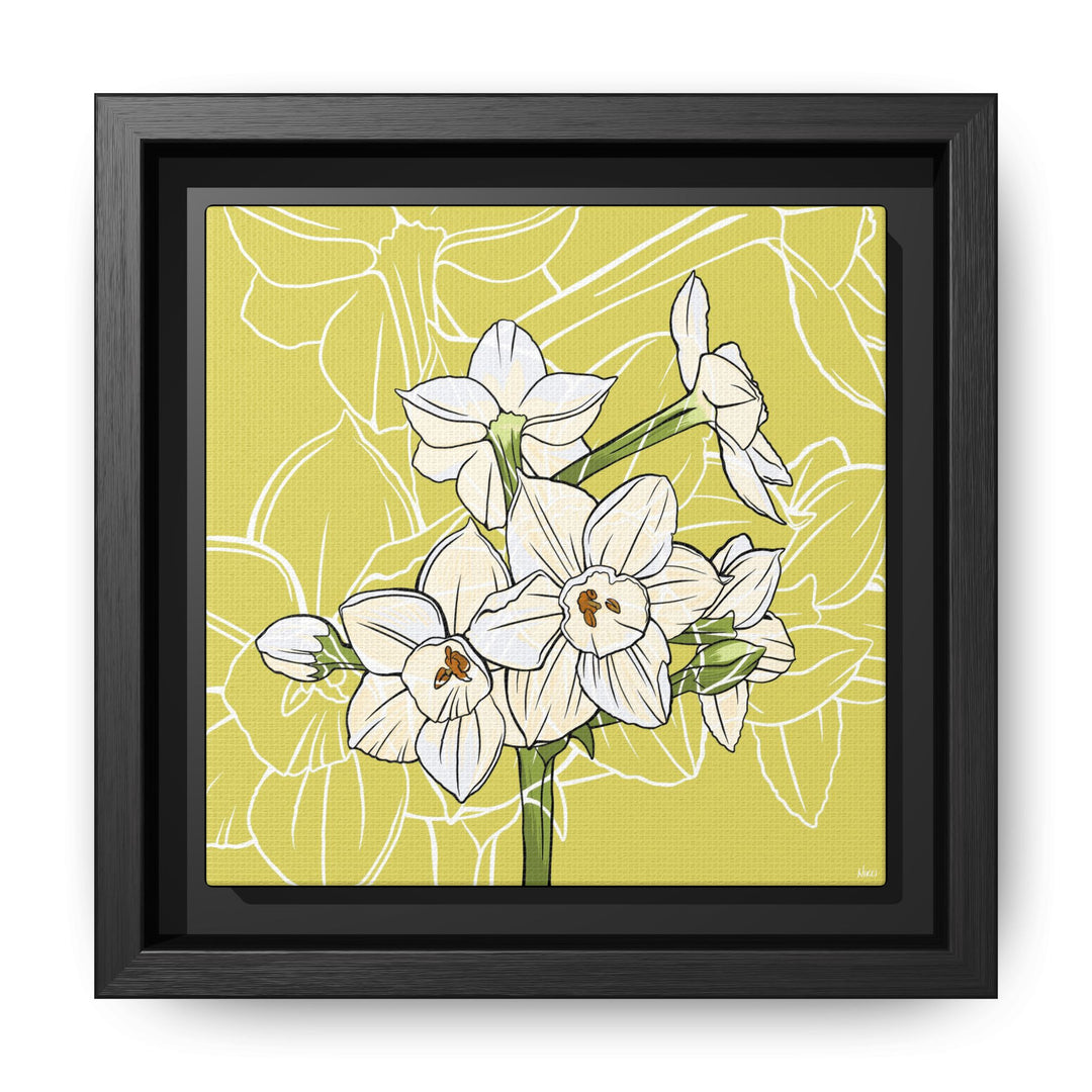 Paperwhite: December Birth Month Flower — Framed Canvas Print Wall Art