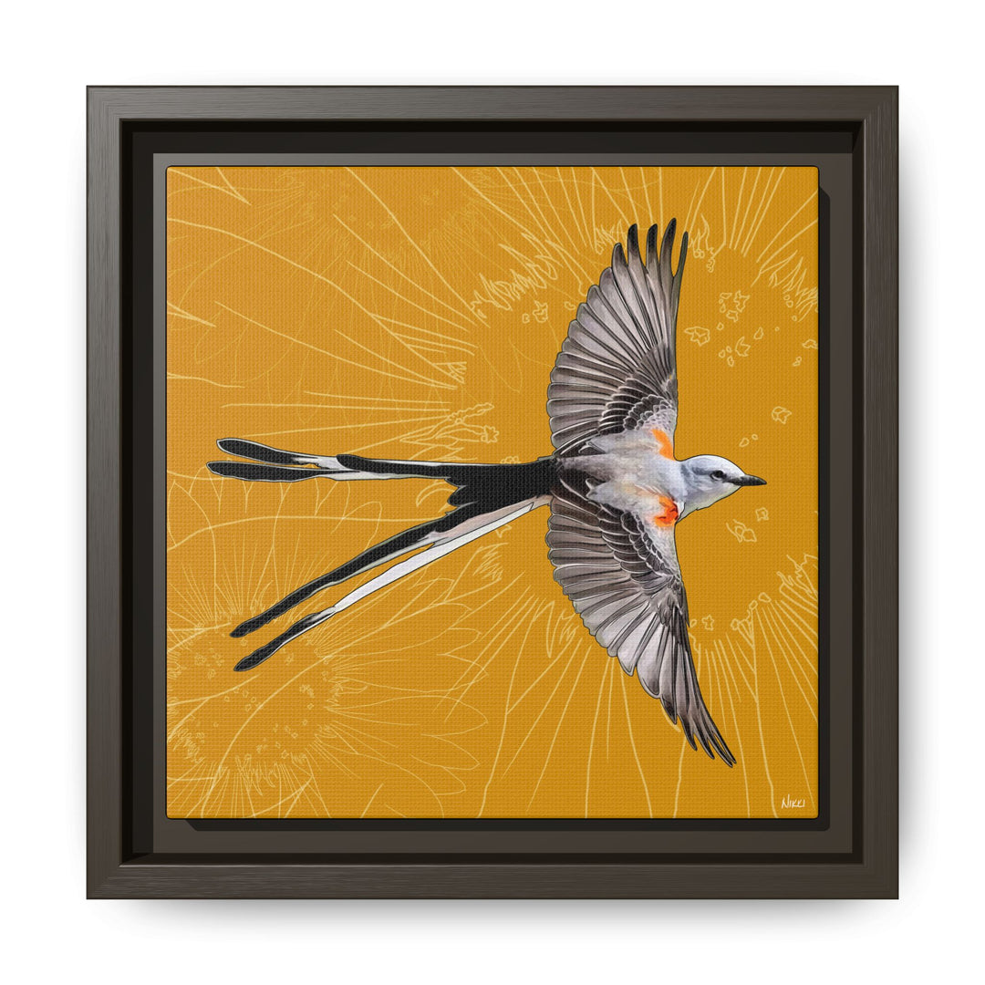 Scissor Tailed Flycatcher: Oklahoma State Bird — Framed Canvas Print Wall Art