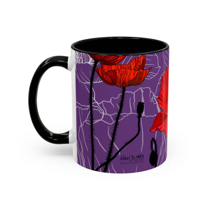 Poppy Ceramic Coffee Mug — August Birth Month Flower