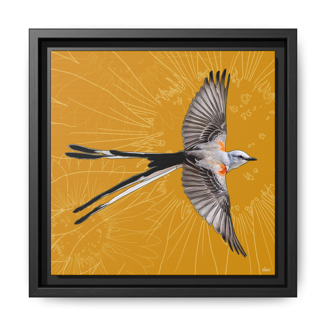 Scissor Tailed Flycatcher: Oklahoma State Bird — Framed Canvas Print Wall Art