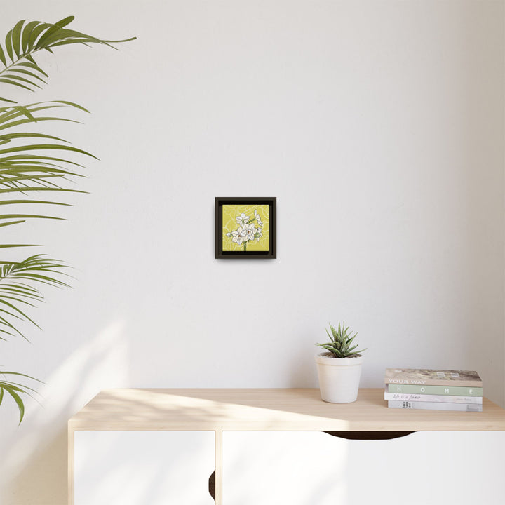Paperwhite: December Birth Month Flower — Framed Canvas Print Wall Art