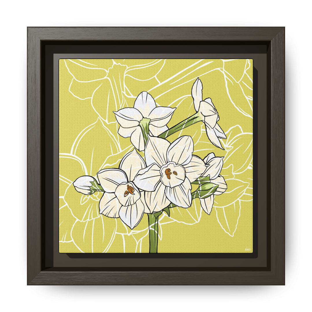 Paperwhite: December Birth Month Flower — Framed Canvas Print Wall Art