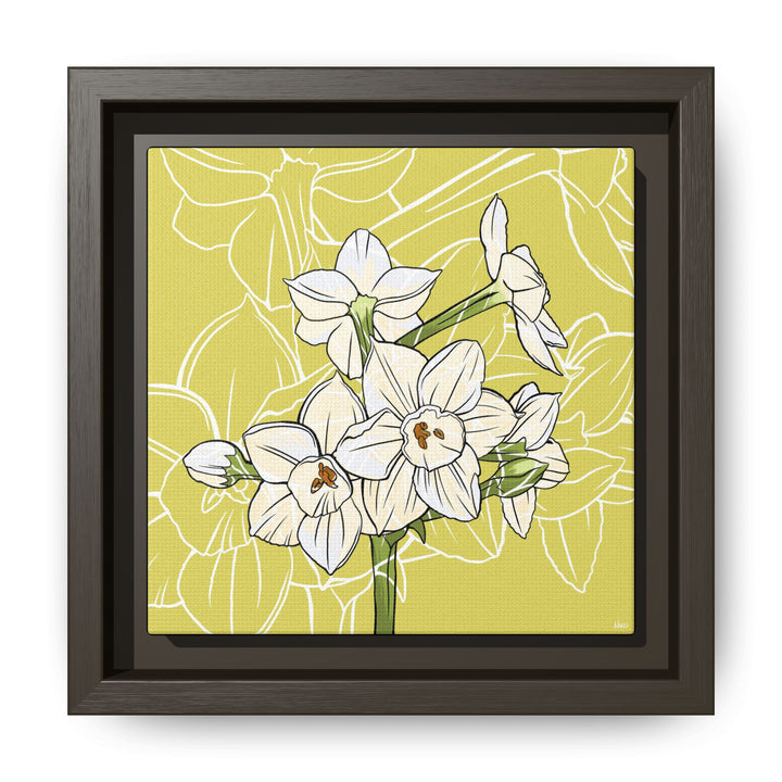Paperwhite: December Birth Month Flower — Framed Canvas Print Wall Art