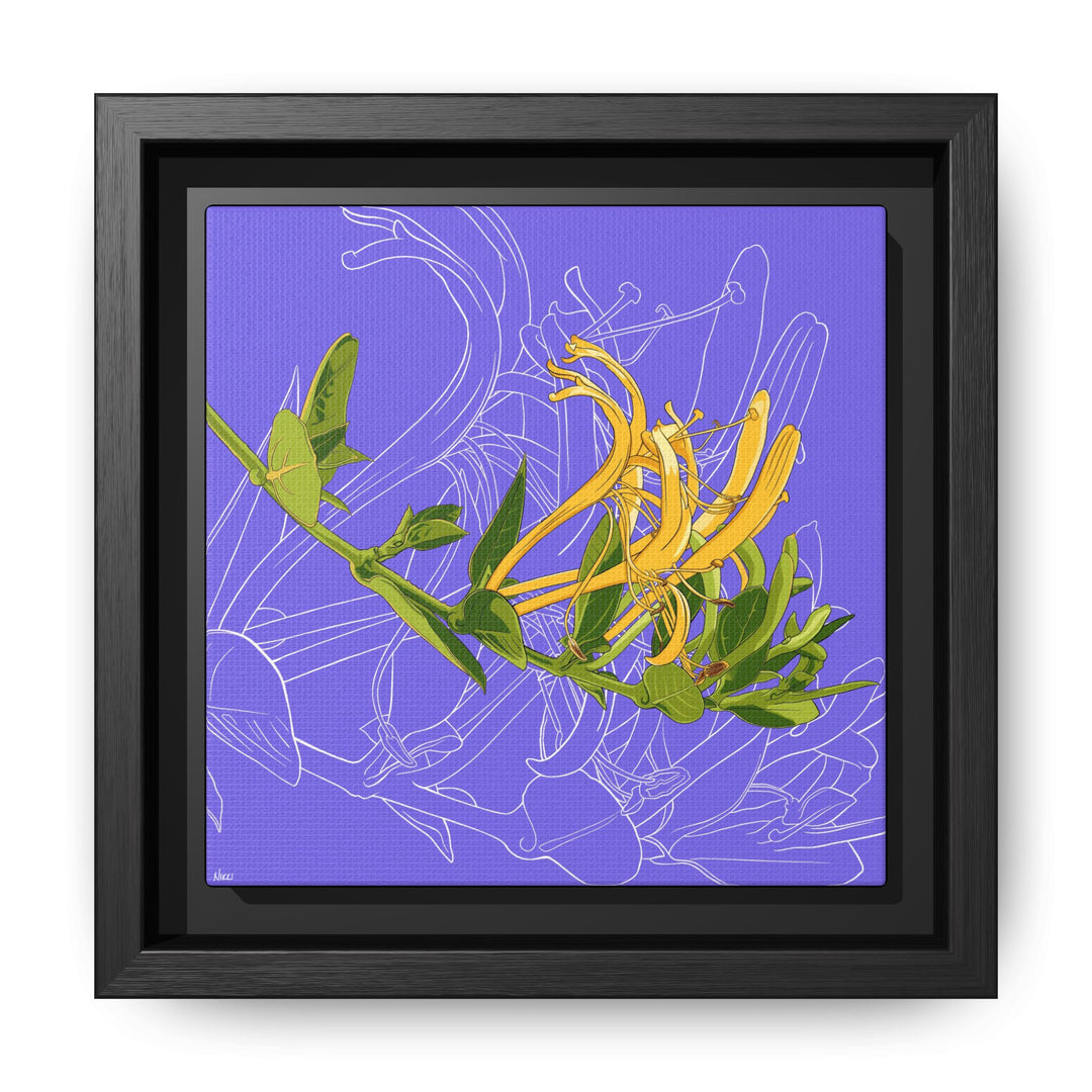 Honeysuckle: June Birth Month Flower — Framed Canvas Print Wall Art