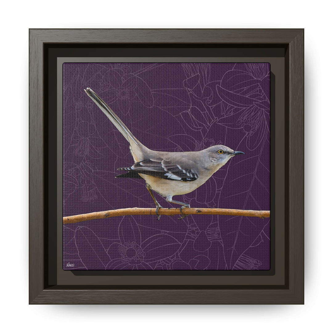Northern Mockingbird: Florida State Bird — Framed Canvas Print Wall Art