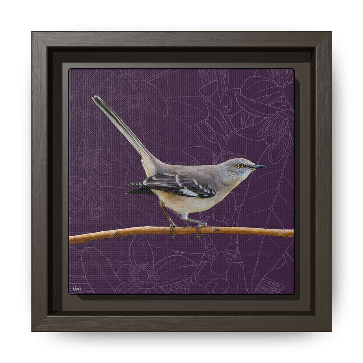 Northern Mockingbird: Florida State Bird — Framed Canvas Print Wall Art