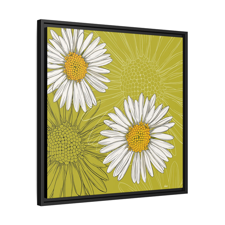 Daisy: April Birth Month Flower — Framed Canvas Print Wall Art