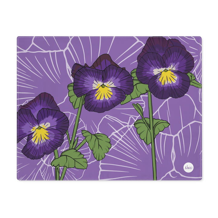 Violet Cotton Twill Placemat — February Birth Month Flower
