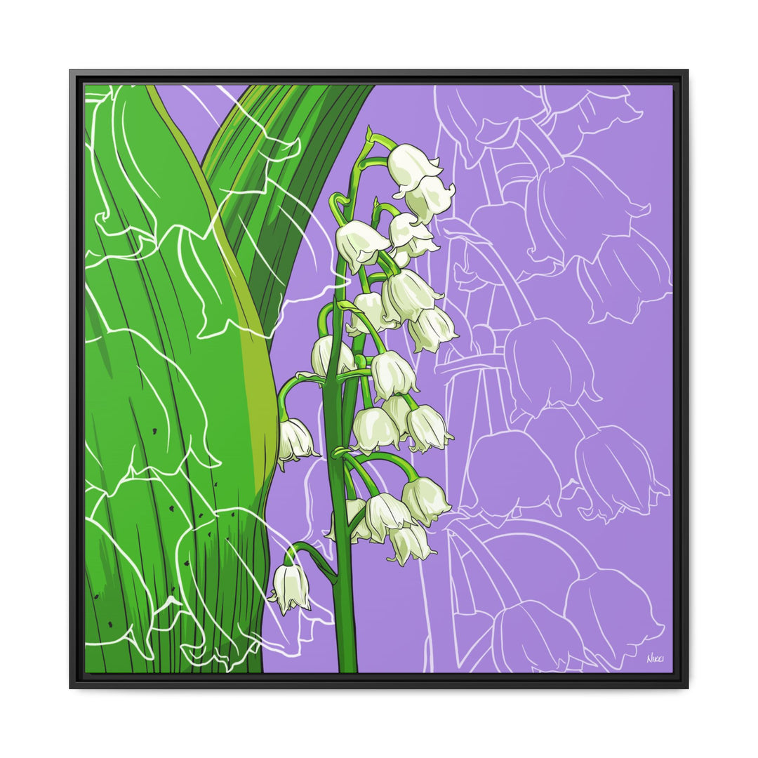 Lily of the Valley: May Birth Month Flower — Framed Canvas Print Wall Art