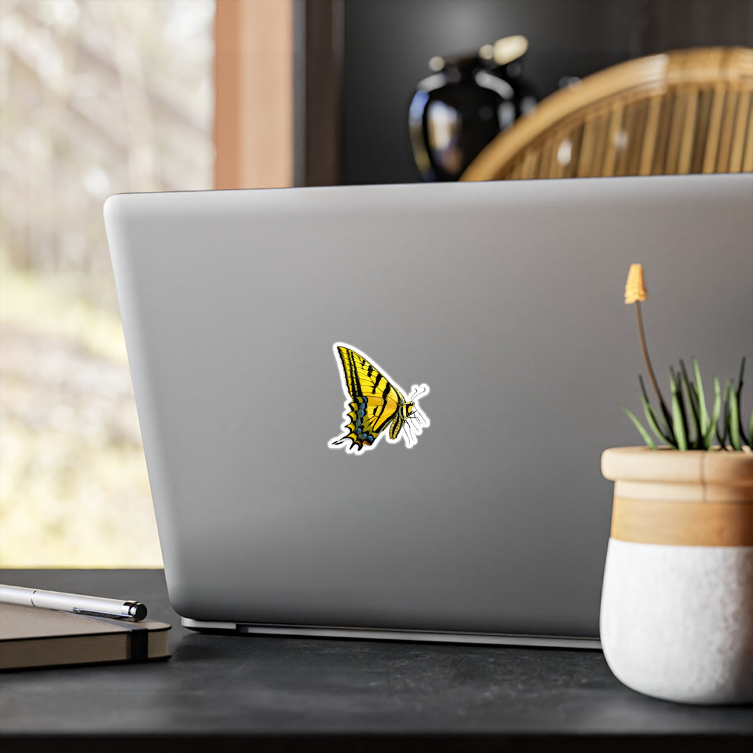 Two-tailed Swallowtail Butterfly Kiss-Cut Vinyl Sticker — Waterproof Decorative Decal for Laptops, Water Bottles & Windows