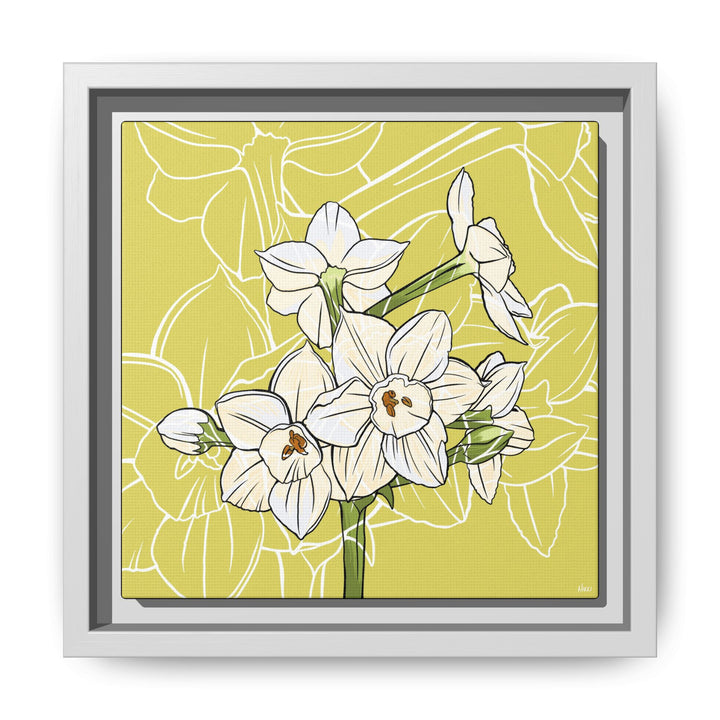 Paperwhite: December Birth Month Flower — Framed Canvas Print Wall Art