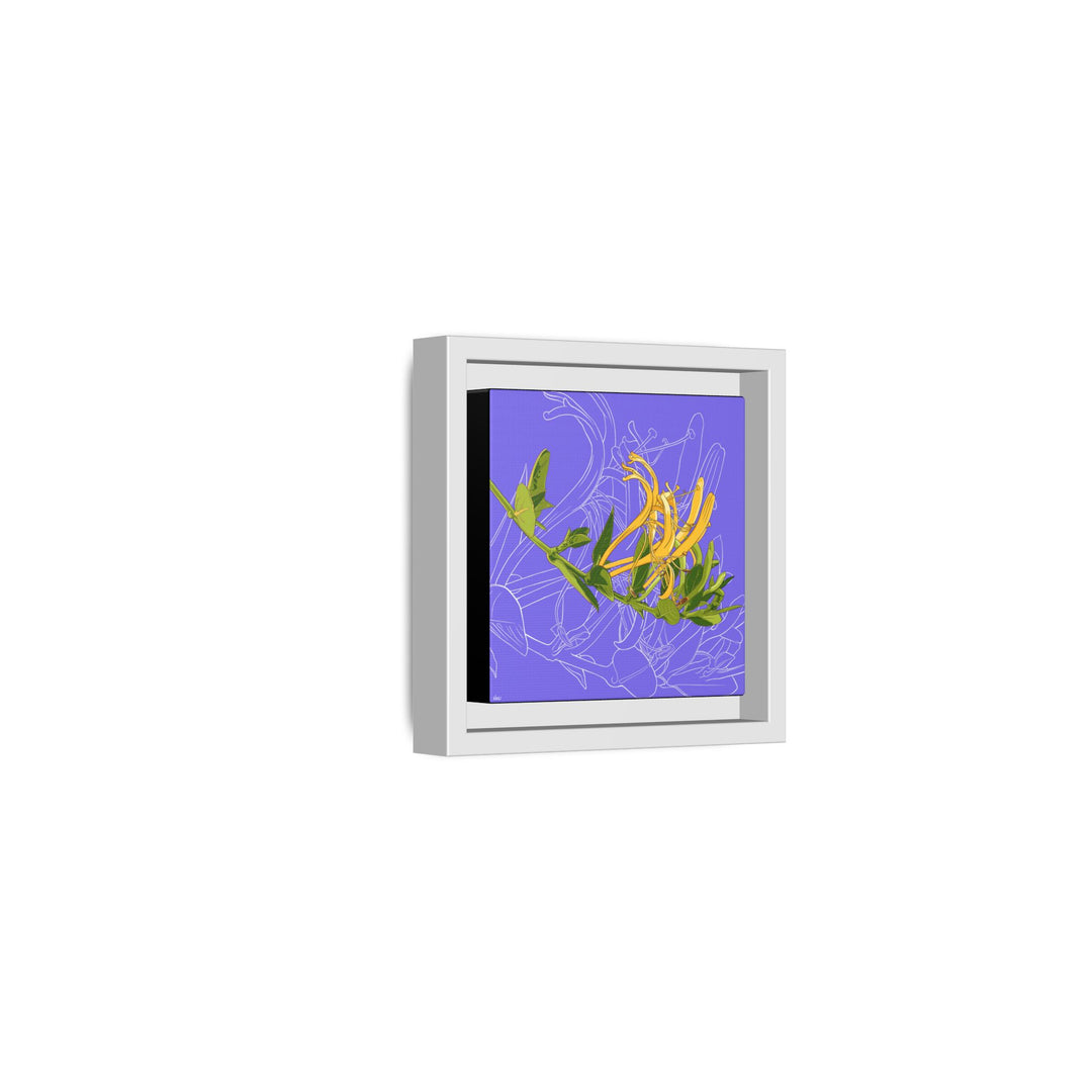 Honeysuckle: June Birth Month Flower — Framed Canvas Print Wall Art