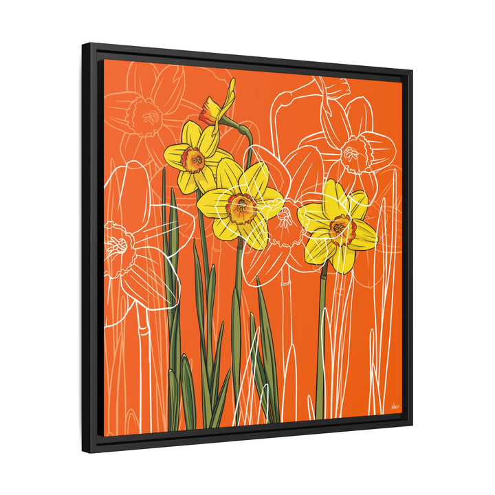 Daffodil: March Birth Month Flower — Framed Canvas Print Wall Art