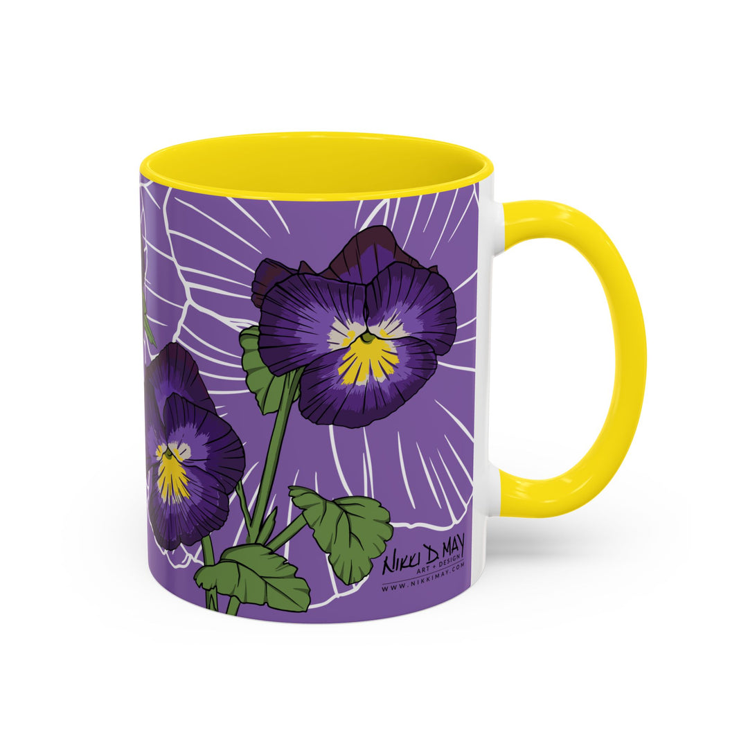 Violet Ceramic Coffee Mug — February Birth Month Flower