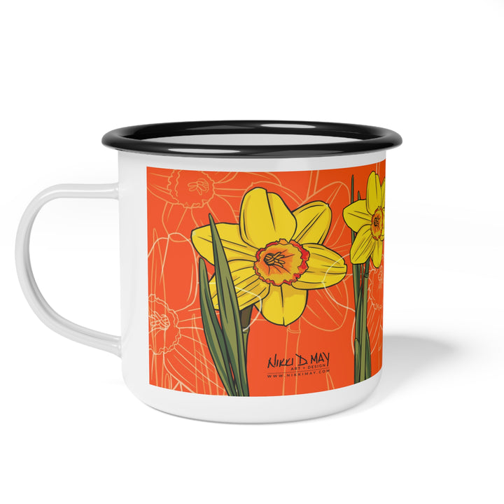 Daffodil Enamel Camp Mug — March Birth Month Flower