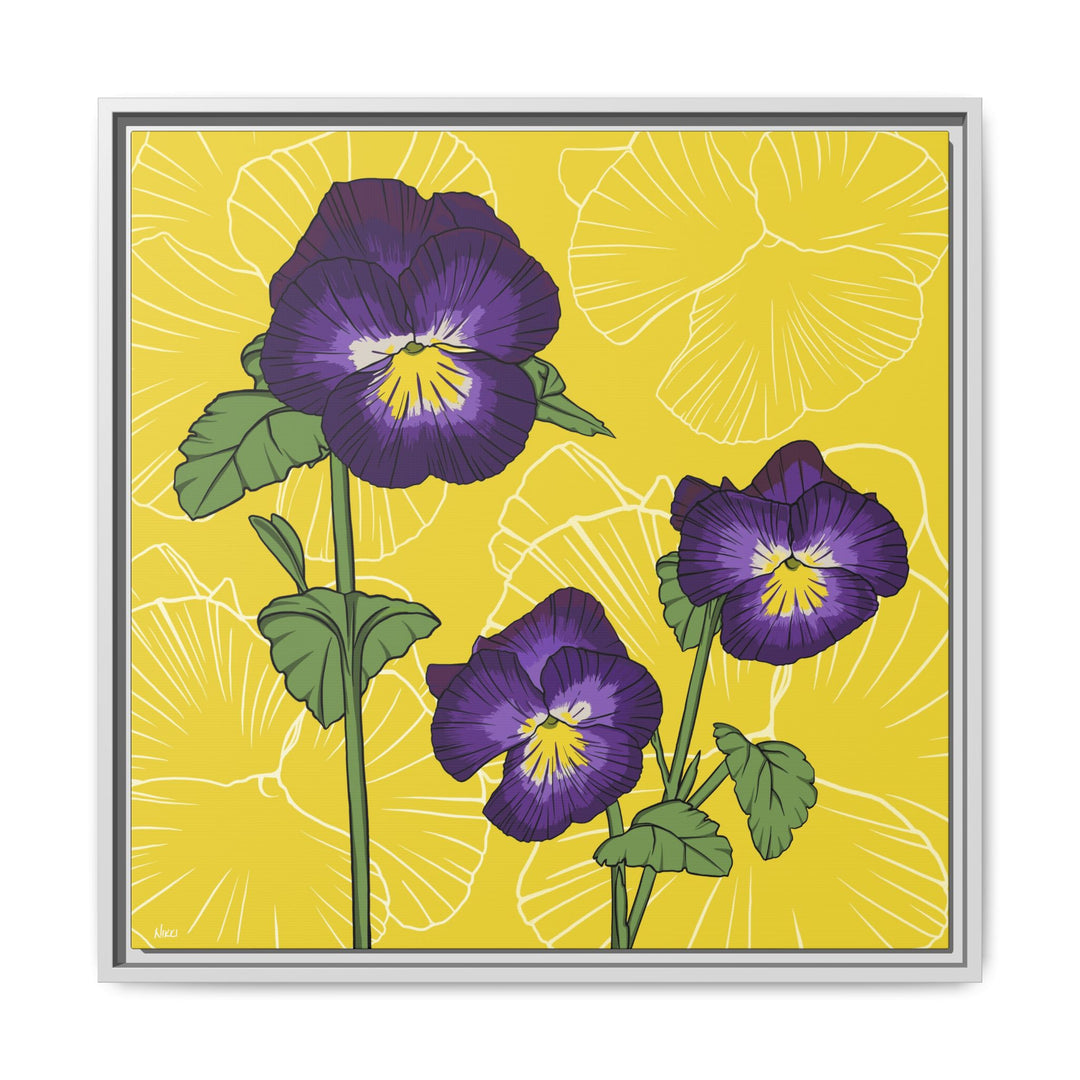 Violet: February Birth Month Flower — Framed Canvas Print Wall Art