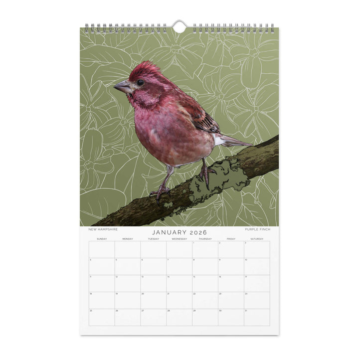 2026 State Bird Wall Calendar