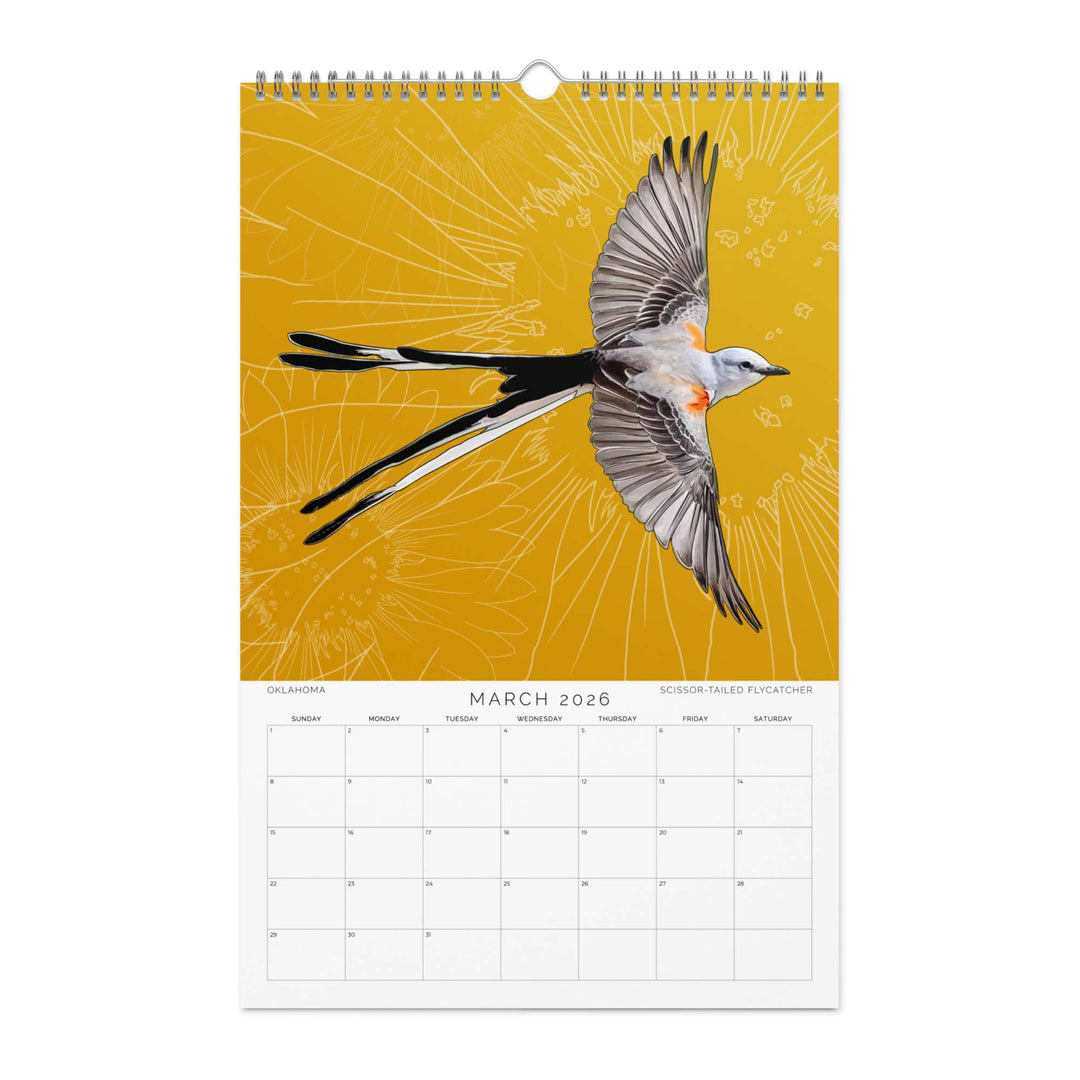 2026 State Bird Wall Calendar