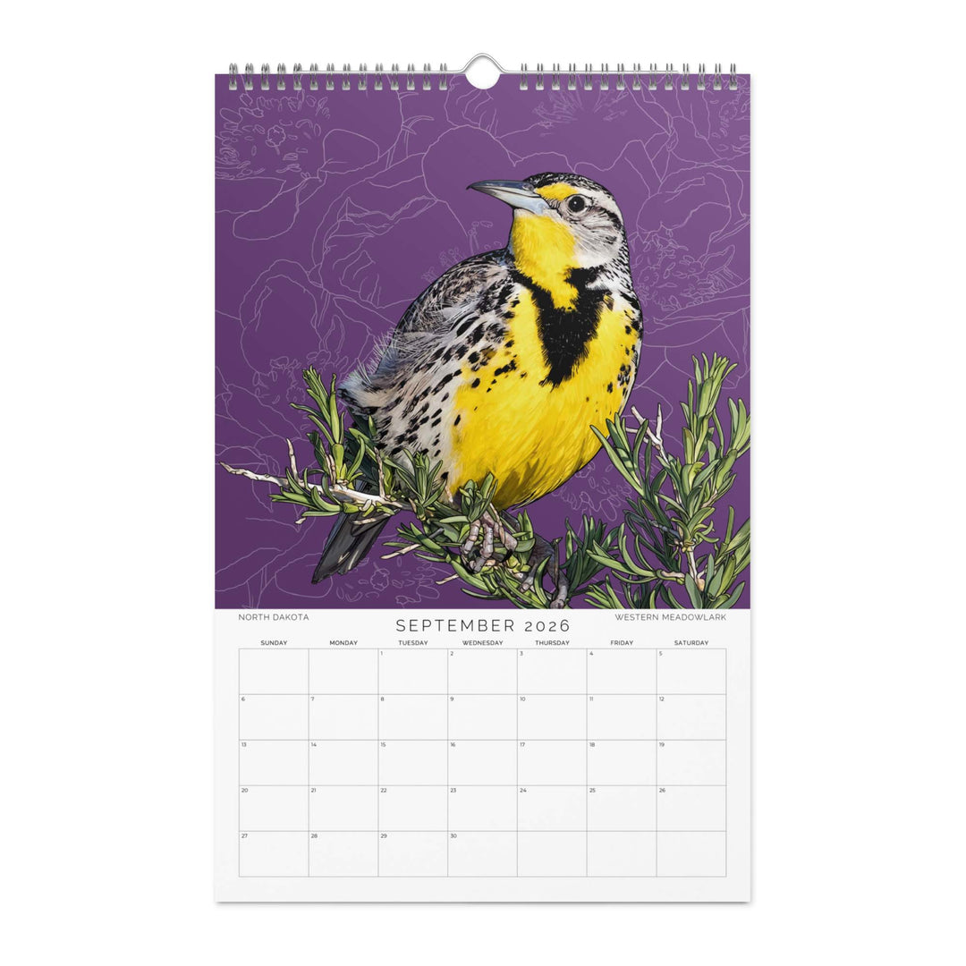 2026 State Bird Wall Calendar