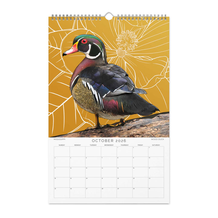 2026 State Bird Wall Calendar