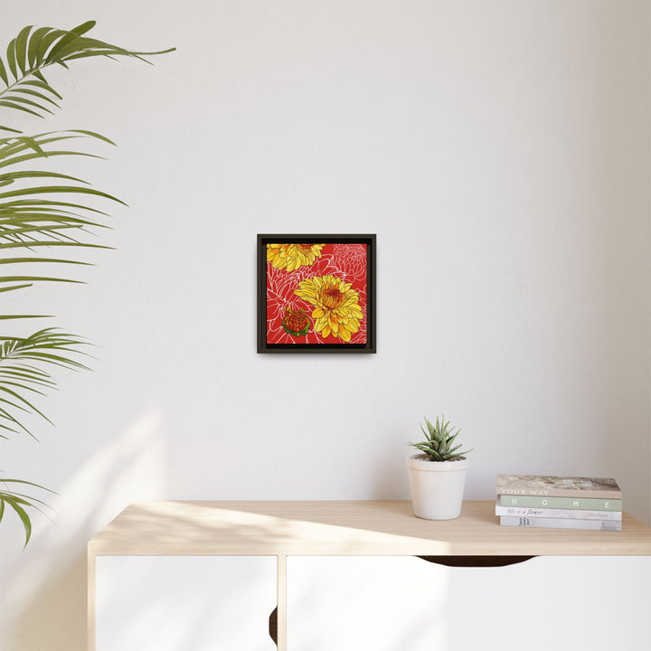 Chrysanthemum: November Birth Month Flower — Framed Canvas Print Wall Art