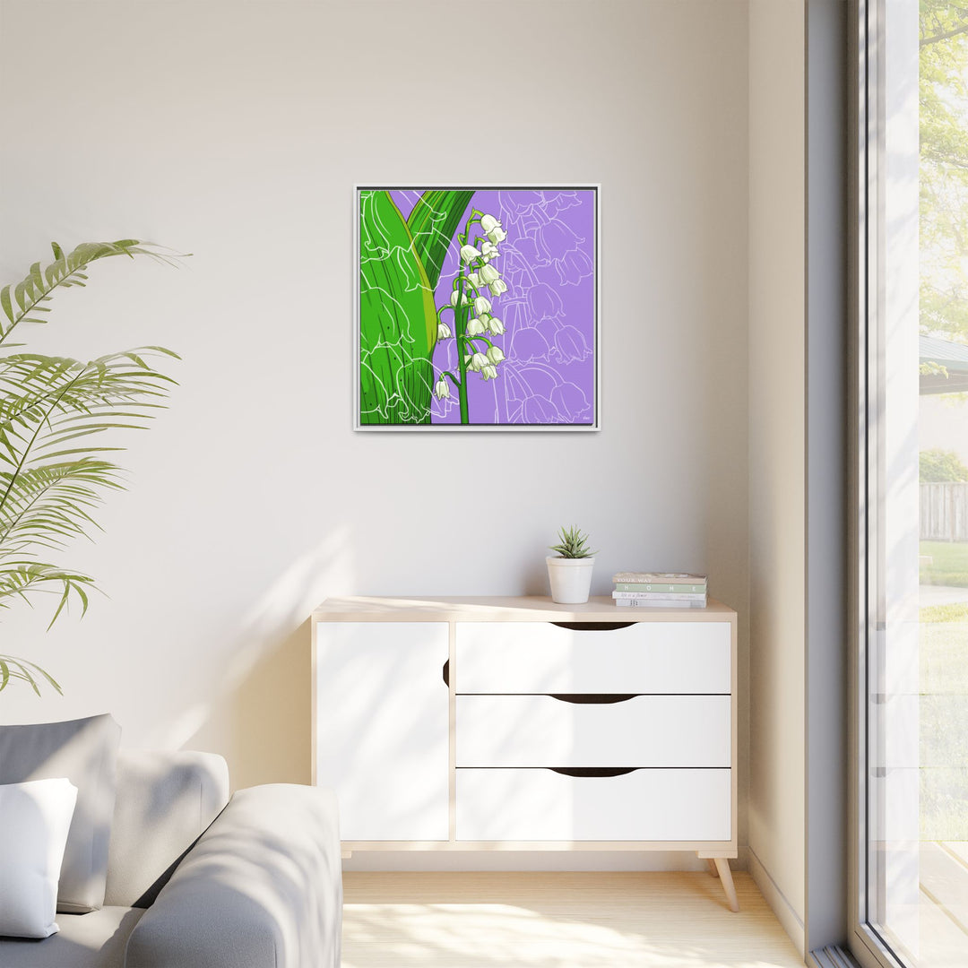 Lily of the Valley: May Birth Month Flower — Framed Canvas Print Wall Art