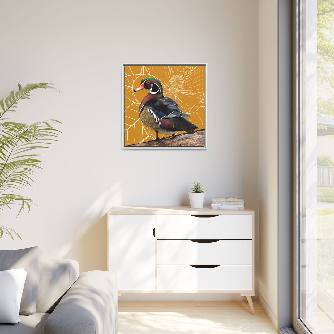 Wood Duck: Mississippi State Bird — Framed Canvas Print Wall Art