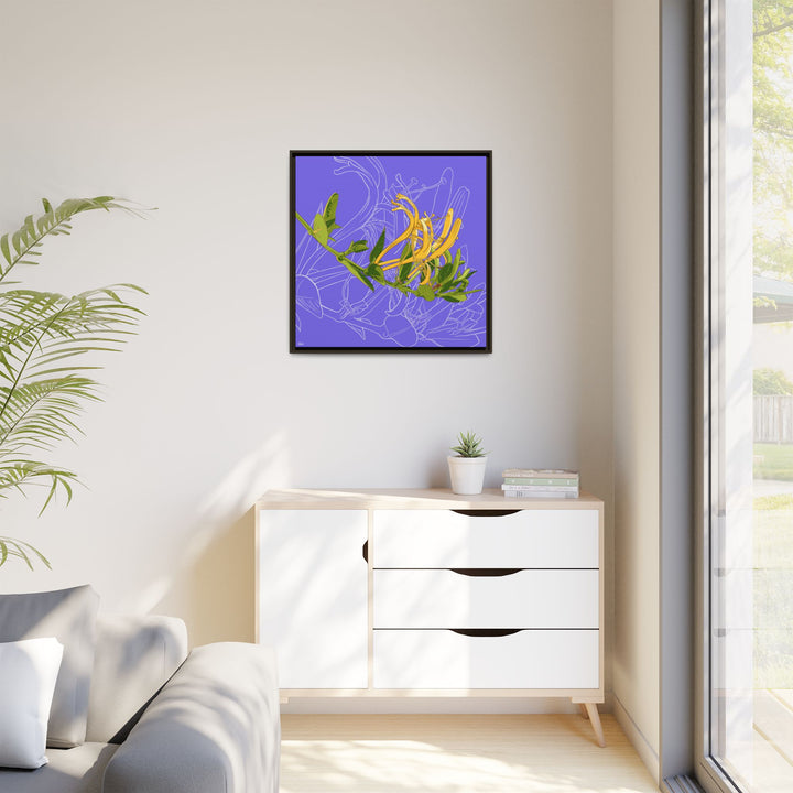 Honeysuckle: June Birth Month Flower — Framed Canvas Print Wall Art