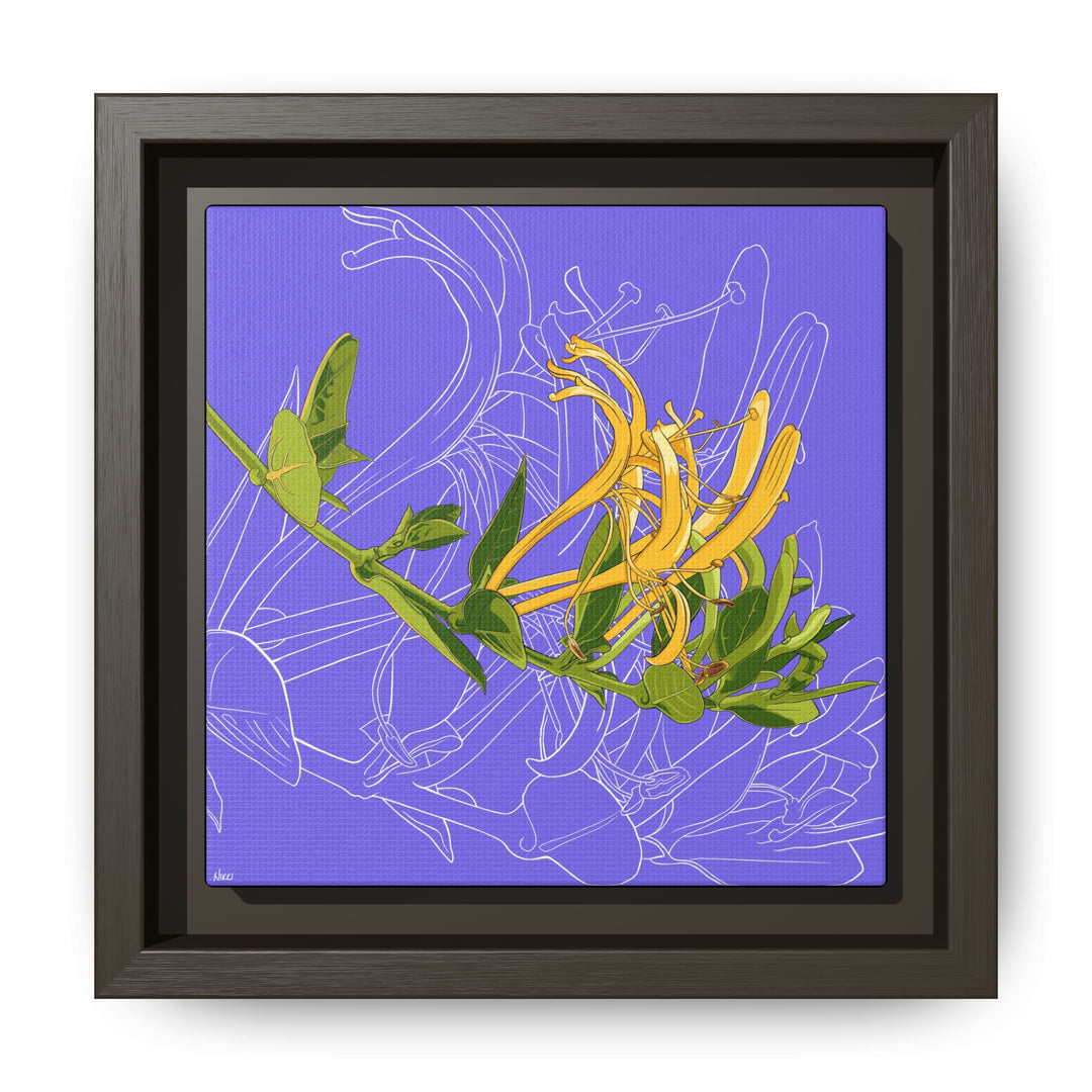 Honeysuckle: June Birth Month Flower — Framed Canvas Print Wall Art