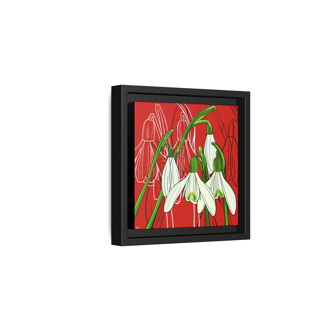 Snowdrop: January Birth Month Flower — Framed Canvas Print Wall Art