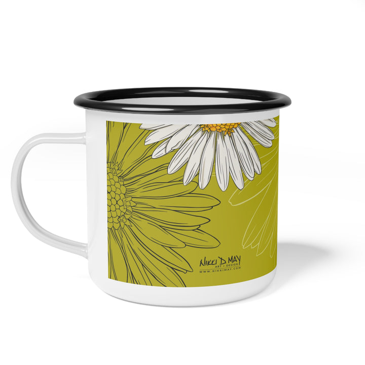 Daisy Enamel Camp Cup — April Birth Month Flower