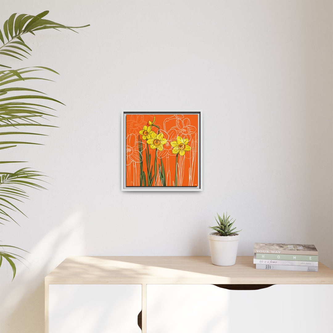 Daffodil: March Birth Month Flower — Framed Canvas Print Wall Art