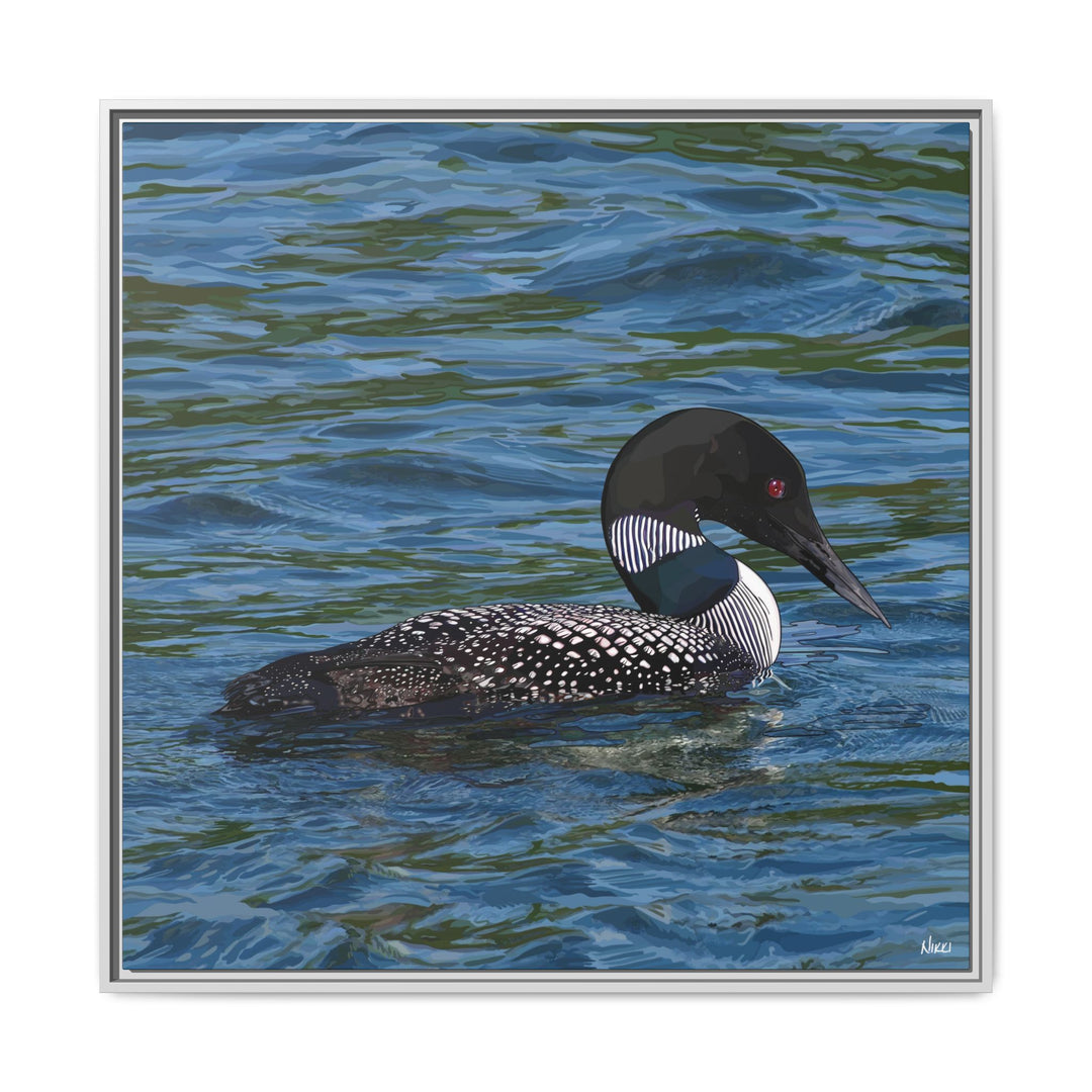 Common Loon: Minnesota State Bird — Framed Canvas Print Wall Art
