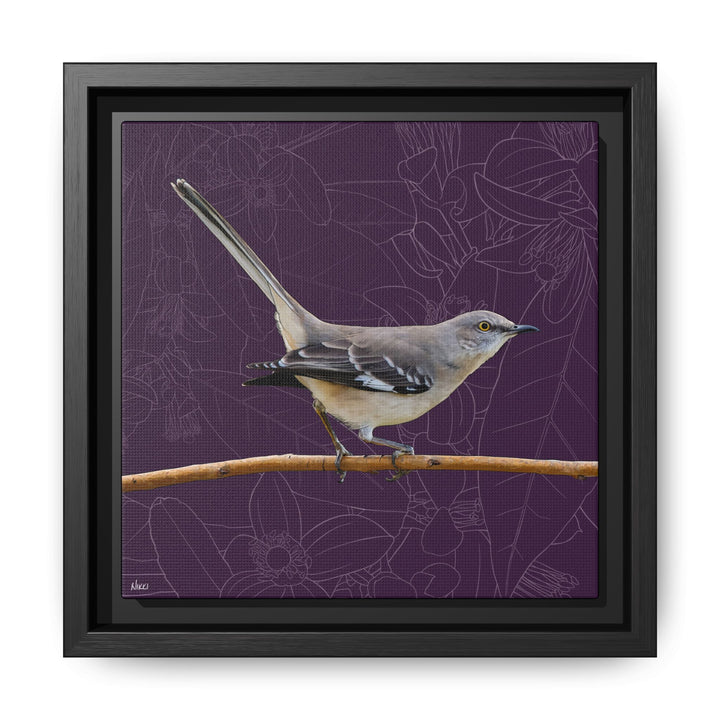 Northern Mockingbird: Florida State Bird — Framed Canvas Print Wall Art