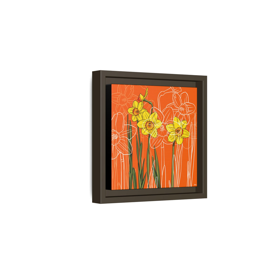 Daffodil: March Birth Month Flower — Framed Canvas Print Wall Art
