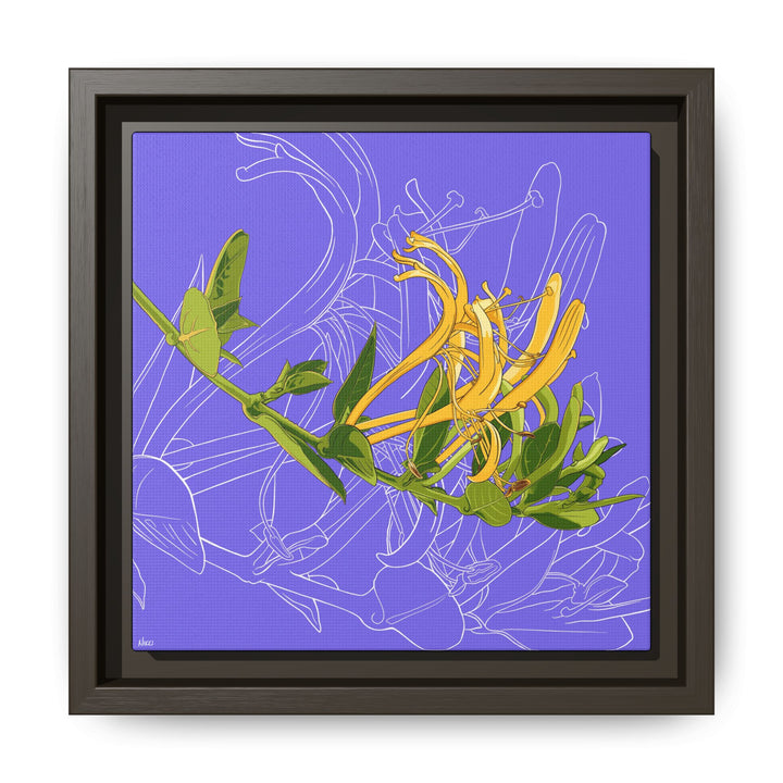 Honeysuckle: June Birth Month Flower — Framed Canvas Print Wall Art