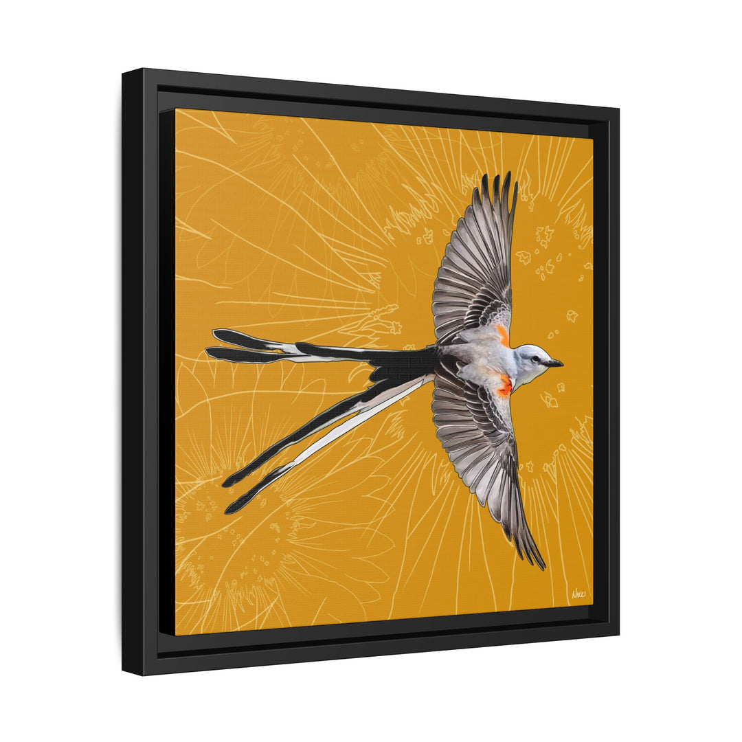 Scissor Tailed Flycatcher: Oklahoma State Bird — Framed Canvas Print Wall Art