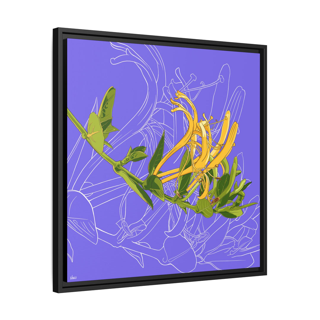 Honeysuckle: June Birth Month Flower — Framed Canvas Print Wall Art