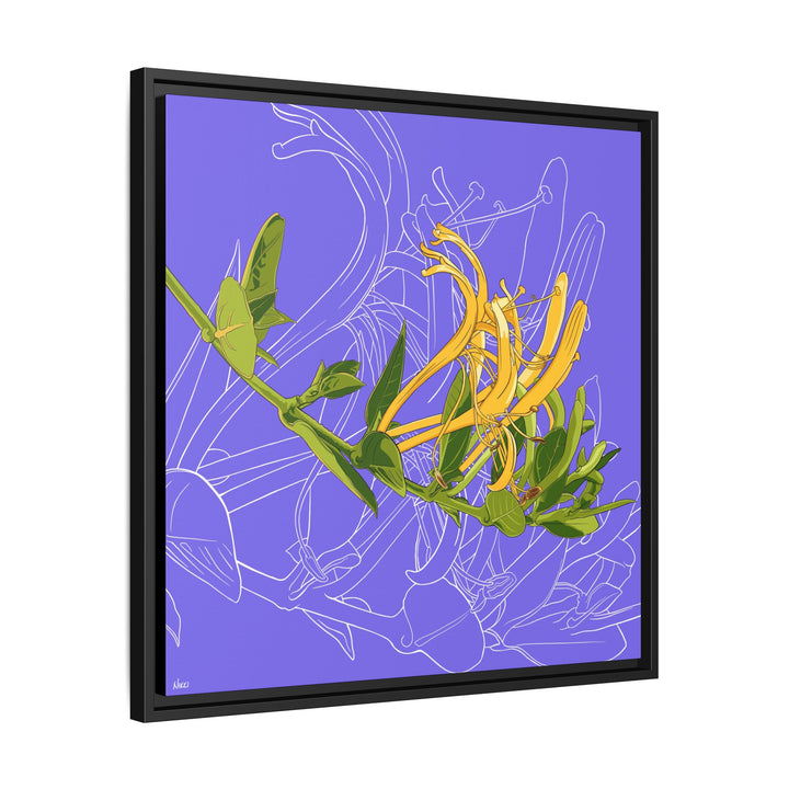 Honeysuckle: June Birth Month Flower — Framed Canvas Print Wall Art