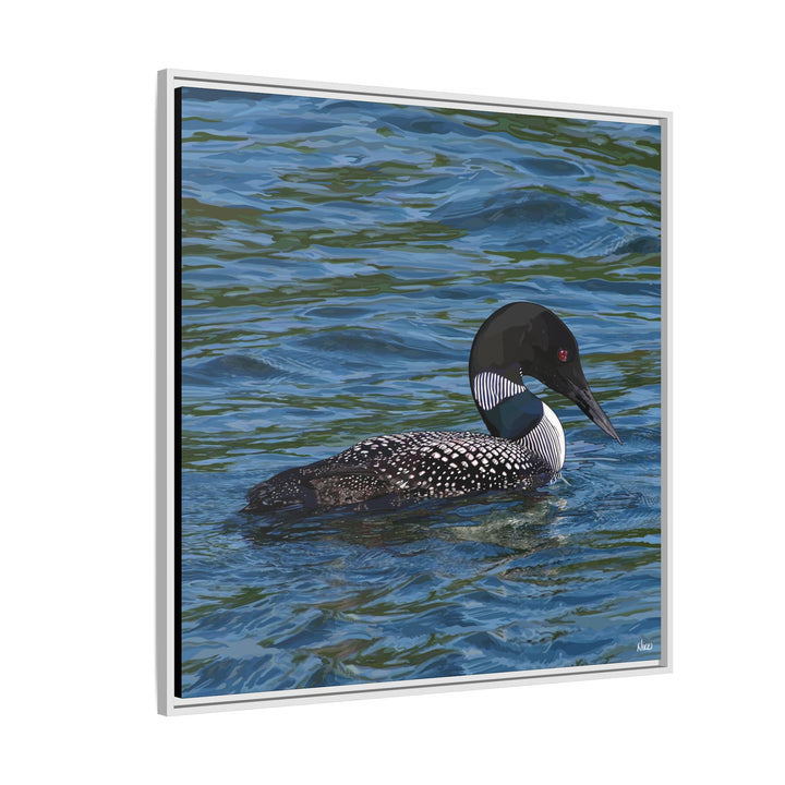 Common Loon: Minnesota State Bird — Framed Canvas Print Wall Art