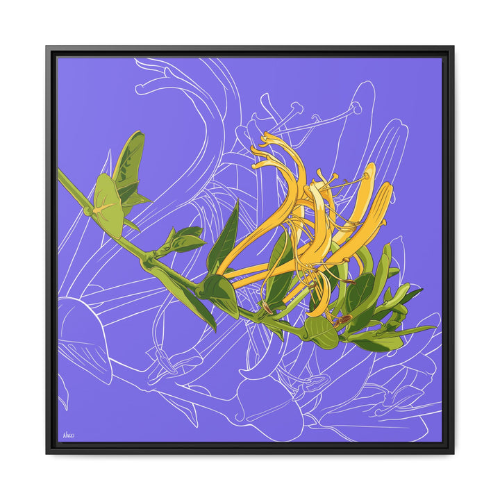 Honeysuckle: June Birth Month Flower — Framed Canvas Print Wall Art