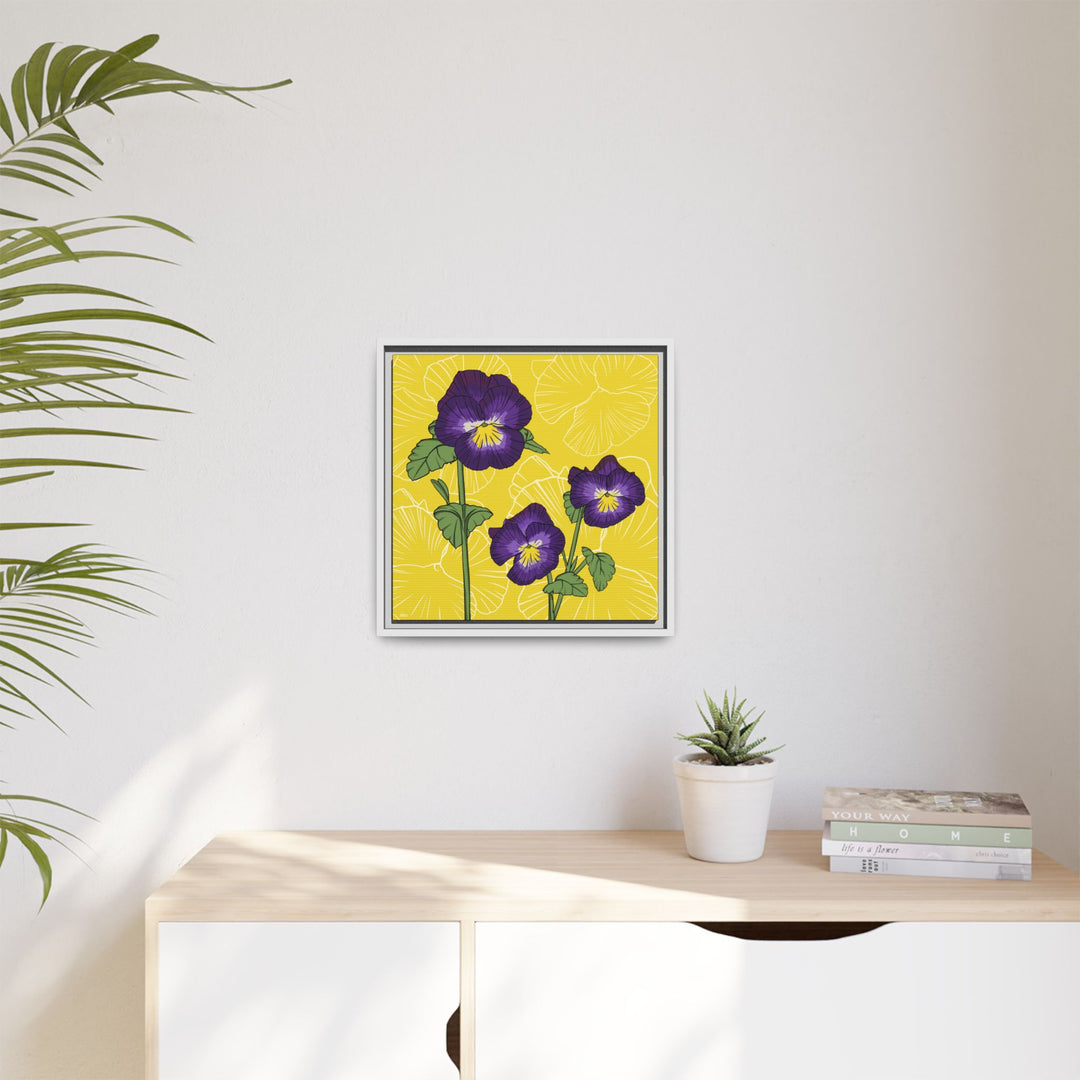 Violet: February Birth Month Flower — Framed Canvas Print Wall Art