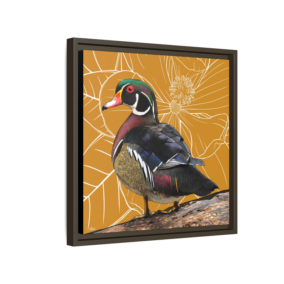 Wood Duck: Mississippi State Bird — Framed Canvas Print Wall Art